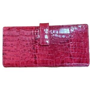 Lodis Pink Croc-Embossed Wallet